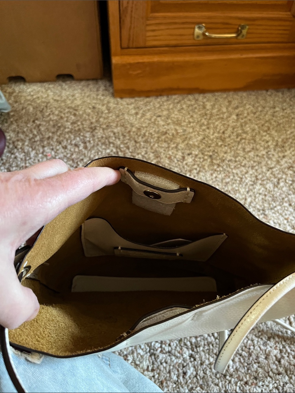 Coach Cream Pebbled Leather Bucket Shoulder Bag - Picture 3 of 7